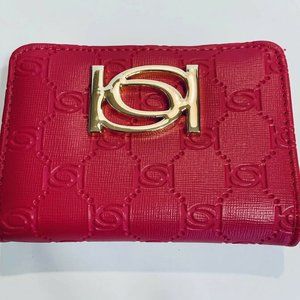 BEBE Nina Emboss Compact Wallet Fuchsia NWT
